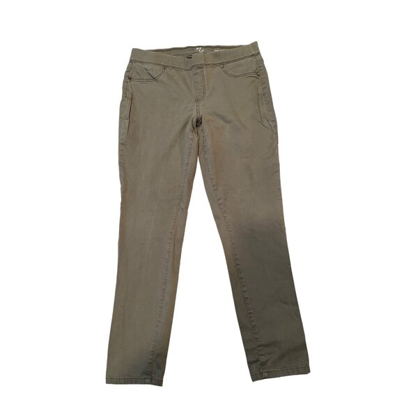 ND New Directions Womens Skinny Jeans Size 10R Pull On Olive Green Stretch - Picture 1 of 14